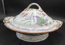Rare 1840's Minton Mona BB New Stone Covered Tureen Chinoiserie Floral & Birds picture