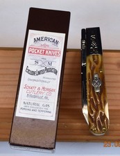 SCHATT & MORGAN MASON DIXON KNIFE CLUB GREEN MOSS BONE SWING GAURD KNIFE #29 NIB picture