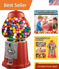 Vintage 11-Inch Gumball Machine - Classic Red Candy Dispensing with Free Spin picture