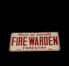 RARE Antique Oregon State Fire Warden Forestry Metal License Plate picture