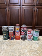 Lot Of 6 Vintage Automotive Oil/Gas Cans Metal Wynns WM Penn Simoniz picture