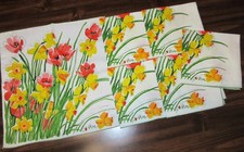 Vintage Vera Neumann Lady Bug Napkins Daffodils Tulips Set of 6 Nice Floral MCM picture