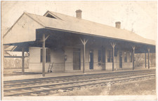 West Stockbridge Railroad Depot Massachusetts Train Station 1908 RPPC Postcard picture