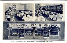 Brooklyn, NY New York PAPPAS RESTAURANT Sheepshead Bay 1945 Advertising Postcard picture