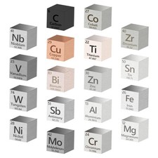18 Pcs Metal Element Cube Density Cubes 99.99% High Purity, Periodic Table of picture