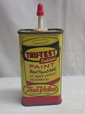 Vintage 1950s True VALUE Hardware TRU-TEST Household Oil Tin Litho Can picture