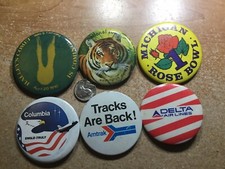 6 Vintage Large 2.5” Pins Collection w/6 Pin Lot 113222 32tk picture