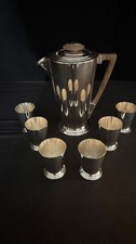 Art Deco Ile de France Meriden International Silver Cocktail Set 6 Cups picture