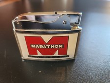 Vintage Flat Advertising Lighter - Marathon Service, Gas Station, Unfired picture
