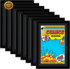 8 Pack Comic Book Frame UV Protection Display, Black (Black Mat) picture