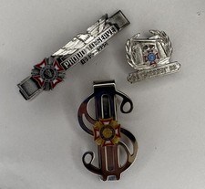 Vintage VFW Uniform Hardware Lot - Tie Bar Money Clip Gunner Pin picture