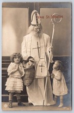 Antique France St. Nicholas Christmas Children Praying RPPC 1917 picture