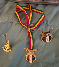 Vintage Shriners Legion of Honor Medal Set with Masonic Lapel Pin picture