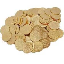 Divine PujaCelebrations Lakshmi Kubera Brass Pooja Coins Gold, Set of 108 pcs picture