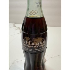 Coca-Cola Classic 1996 Atlanta Centennial Olympic Games 8oz Glass Bottle Full picture