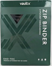 VaultX Zip Binder 4-Pocket Sideloading EXO-TEC Premium 160 Card Brand New picture