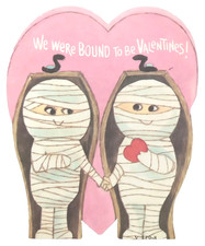 Vintage 1960s Halloween Mummy Valentine Greeting American Stationery Co Unused picture