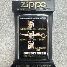 Zippo James Bond 007 Goldfinger Sean Connery Lighter 1995 Movie Collectible picture