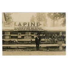 Photo Postcard of Bend Oregon 1911 Railroad Day - RPPC La Pine Farm Exhibit picture