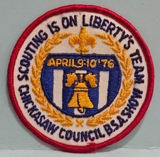 Vintage 1976 Chickasaw Council Scouting Is On Liberty's Team Show BSA NEW picture