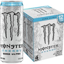 Monster Energy Zero Ultra Sugar Free Energy Drink , 4 Pack - 12 fl oz Can picture