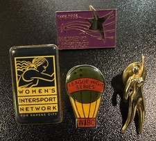 Vintage Women’s sports & heritage lapel pin lot of 4 Women’s history picture