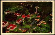 Postcard KS Lawrence Kansas Aerial View of Haskell College c1930s F12 picture