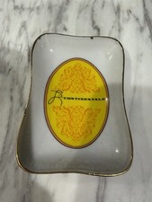 Vintage La Continentale Hotel Porcelain Trinket Dish Gold Trim Italy 2.75 x 4” picture
