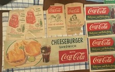 Vintage Coca Cola Advertising Paper Lot 1940s 1951 1957 Sprite Boy Sign Sleeve picture
