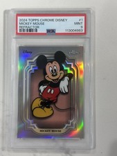 2024 Topps Chrome Disney #1 Mickey Mouse PSA 9 refractor 🐭 🔥 picture