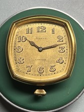 Running 43mm Cartier 8 Day Travel Clock In Excellent Condition With Damaged Case picture
