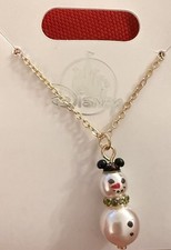 2025 Disney Parks Mickey Mouse Snowman Pearl Necklace Christmas Holiday picture