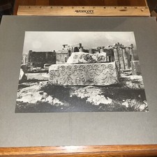 Athens Acropolis Decorated Block Ruins Antique Mounted Greek Architecture Photo picture