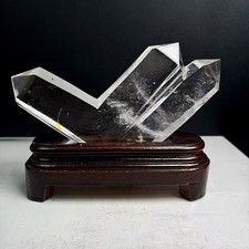 2.78LB Natural White Quartz Obelisk Crystal Point Crystal Reiki Decor+Stand picture