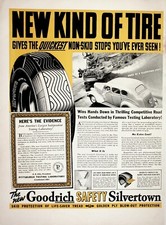 1938 Goodrich Tires Safety Silvertown Non-Skid Tire Ad - Vintage Advertisement picture