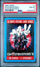 1989 Topps Ghostbusters II #1 PSA 8 Movie Title Poster Card Low Pop Very RARE picture