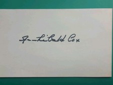Archibald Cox Signed Index Card Autographed Watergate Scandal Richard Nixon picture