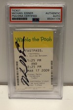 Michael Eisner SIGNED Winnie The Pooh FASTPASS PSA DNA AUTOGRAPH PSA DNA picture