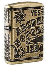 Zippo Armor Antique Brass Ouija Board Design Deep Carved Multicut 49001 picture