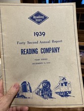 1939 READING COMPANY ANNUAL REPORT, With Map picture