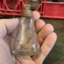 Vintage Cresent Clear Glass Ink, Adhesive Glue Or Medicine Bottle 3oz Bottle USA picture