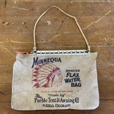 Vintage Minnequa Flax Auto Water Radiator Bag Pueblo Tent & Awing Co Colorado picture