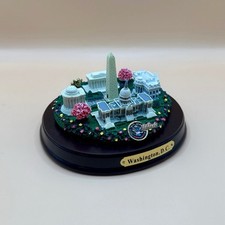 5” Washington DC Landmark Desk Statue Cherry Blossom White House Capitol Resin picture