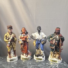 Set Of Four Vintage Lewis And Clark Character Bourbon Decanters picture