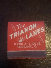 The Trianon Lanes Cleveland Ohio Feature Matchbook Bowling Female Bowler picture
