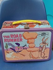 Vintage Road Runner Warner Bros Cartoon 1973 Metal Lunchbox With No Thermos picture
