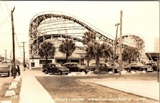 1944 RPPC ROLLER COASTER JACKSONVILLE BEACH FLORIDA WWII SOLDIER MAIL POSTCARD picture