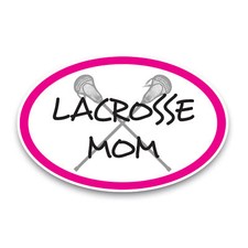 Lacrosse Mom Sports Pink Oval Magnet Decal, 4x6 Inches, Automotive Magnet picture