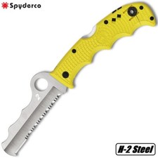 Spyderco Assist Salt Rescue Folder H2 Blade Yellow FRN Glass Breaker C79PSYL picture