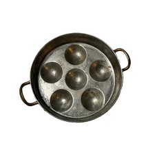 Vintage B&M Portugal Copper Escargot Pan 6 Well Brass handles 6